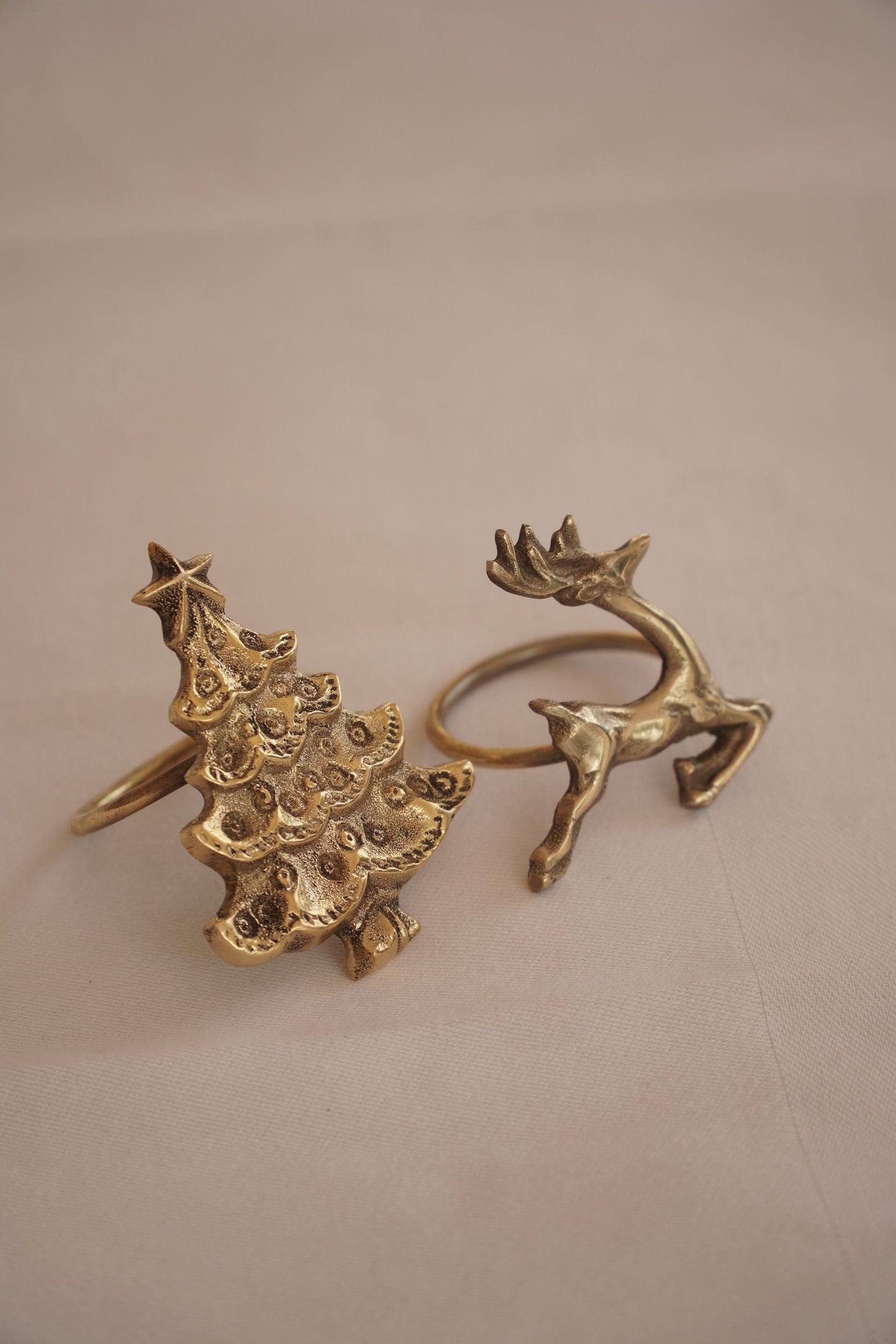 Brass Napkin ring "Christmas tree" set of 2 pcs.