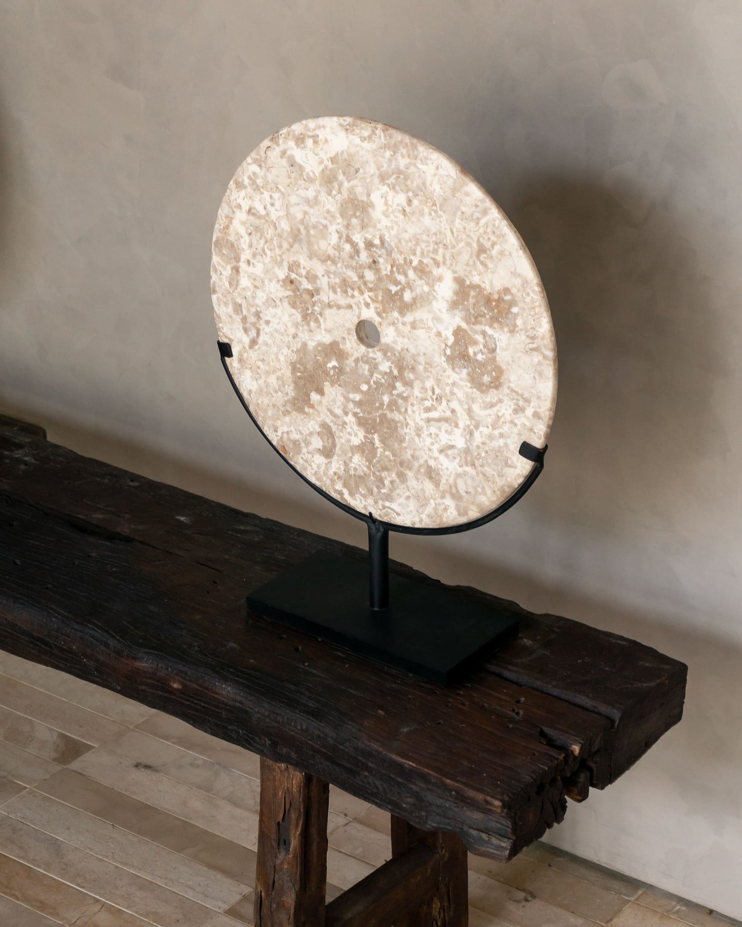 Marble Disc with Metal Stand