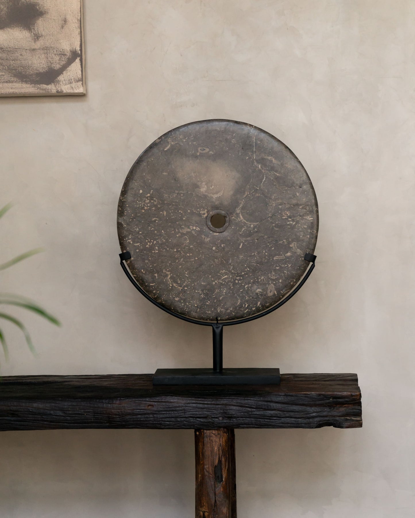 Marble Disc with Metal Stand