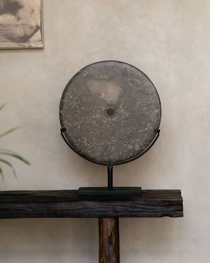 Marble Disc with Metal Stand