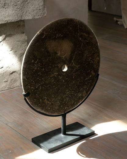 Marble Disc with Metal Stand