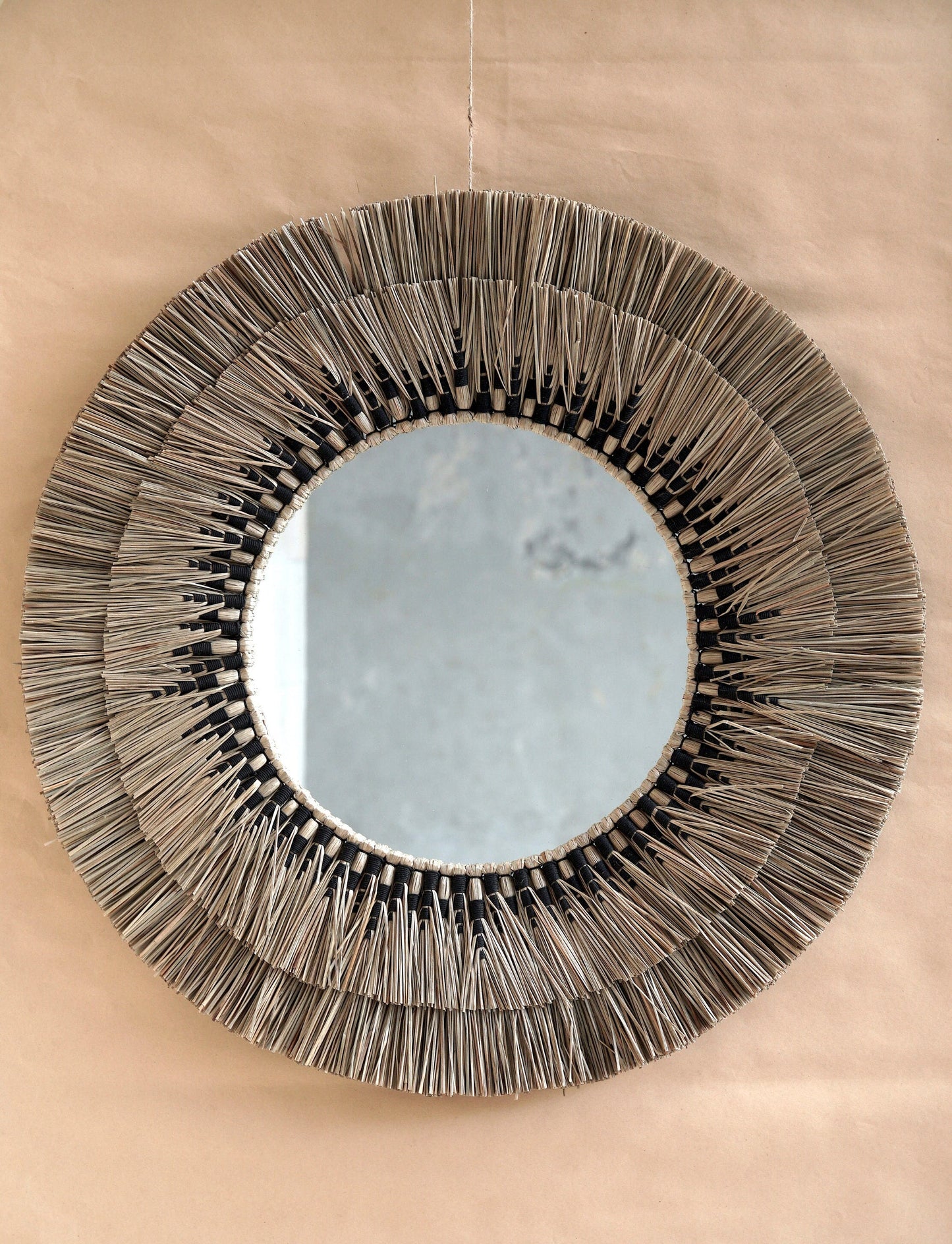 Rattan mirror "Sun" / Boho mirror