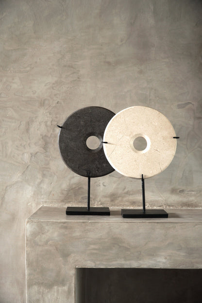 Marble Disc with Antique Metal Stand