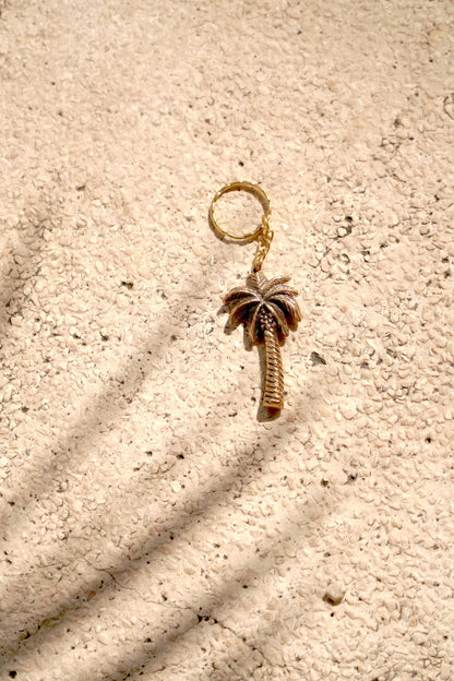 Palm and Shell Brass Keychain from Bali