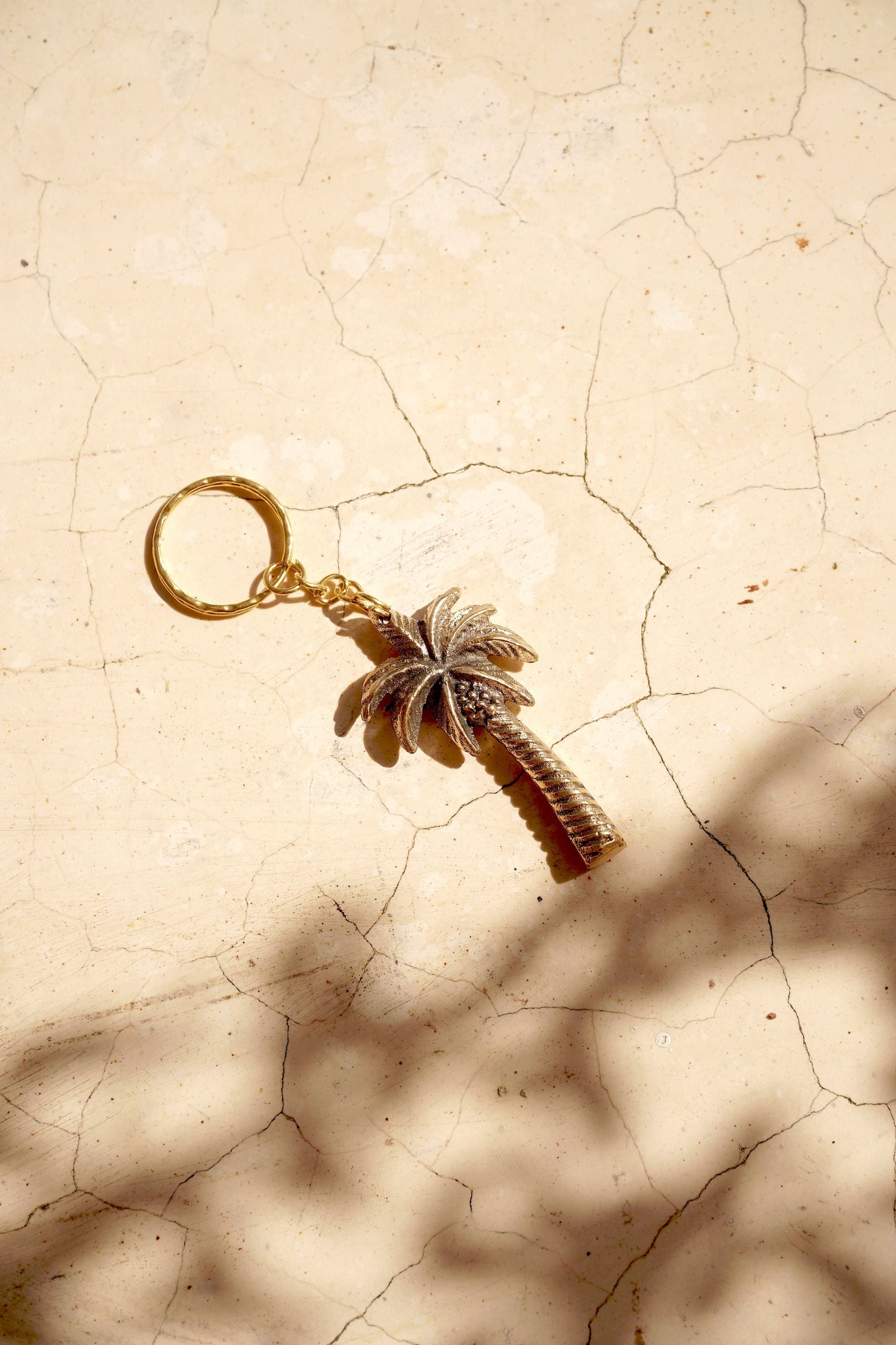 Palm and Shell Brass Keychain from Bali